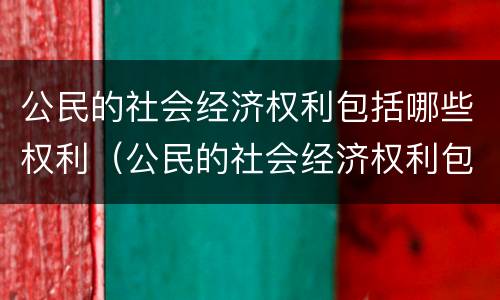 公民的社会经济权利包括哪些权利（公民的社会经济权利包括哪些权利和权力）
