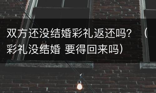 双方还没结婚彩礼返还吗？（彩礼没结婚 要得回来吗）
