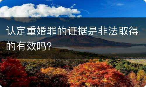 认定重婚罪的证据是非法取得的有效吗？