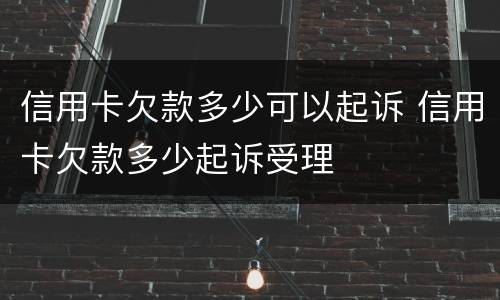 信用卡欠款多少可以起诉 信用卡欠款多少起诉受理