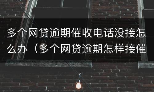 多个网贷逾期催收电话没接怎么办（多个网贷逾期怎样接催收电话）