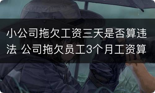 小公司拖欠工资三天是否算违法 公司拖欠员工3个月工资算不算违法?