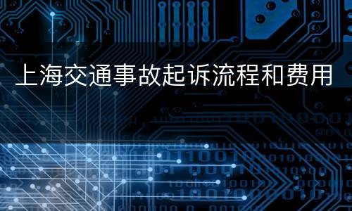 上海交通事故起诉流程和费用