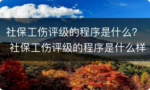 社保工伤评级的程序是什么？ 社保工伤评级的程序是什么样的