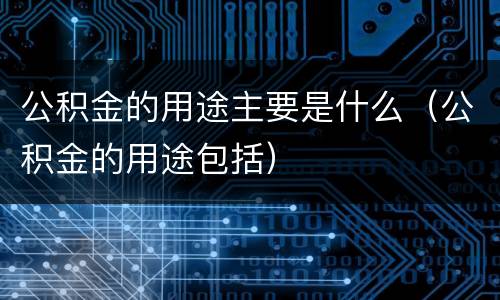 公积金的用途主要是什么（公积金的用途包括）
