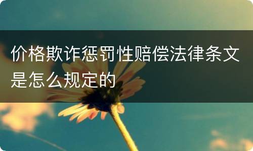 价格欺诈惩罚性赔偿法律条文是怎么规定的