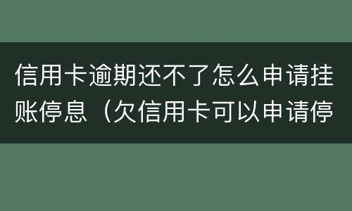 信用卡逾期还不了怎么申请挂账停息（欠信用卡可以申请停息挂账吗）