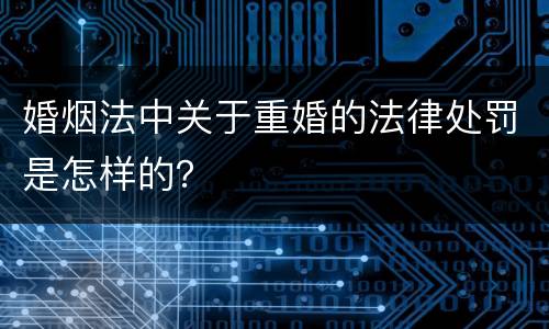 婚烟法中关于重婚的法律处罚是怎样的？