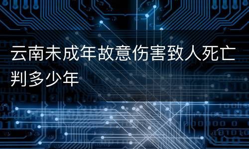 云南未成年故意伤害致人死亡判多少年