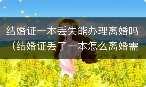 结婚证一本丢失能办理离婚吗（结婚证丢了一本怎么离婚需要哪些证件）