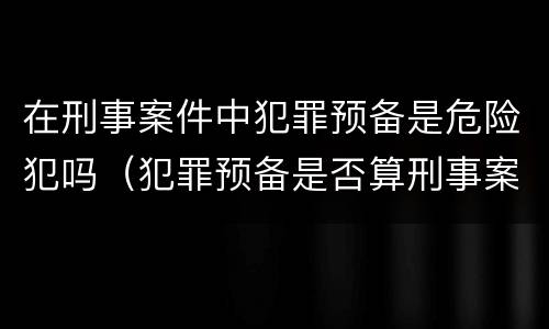 在刑事案件中犯罪预备是危险犯吗（犯罪预备是否算刑事案件）