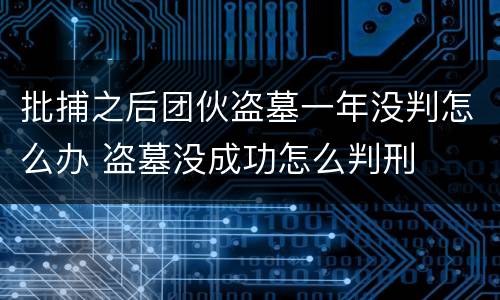 批捕之后团伙盗墓一年没判怎么办 盗墓没成功怎么判刑