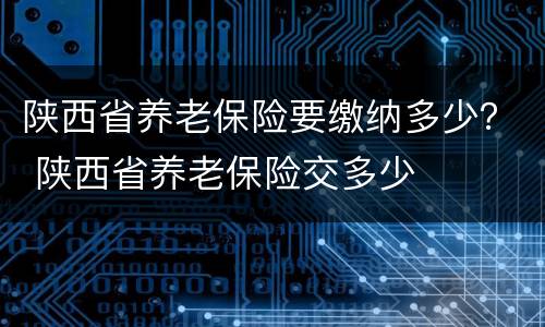 陕西省养老保险要缴纳多少？ 陕西省养老保险交多少