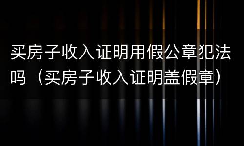买房子收入证明用假公章犯法吗（买房子收入证明盖假章）