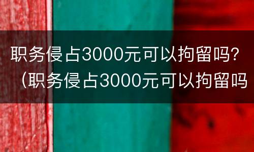 职务侵占3000元可以拘留吗？（职务侵占3000元可以拘留吗多少天）