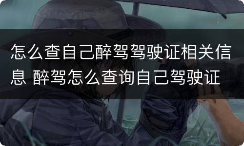 怎么查自己醉驾驾驶证相关信息 醉驾怎么查询自己驾驶证