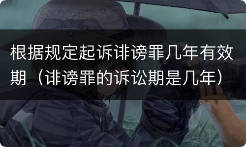 根据规定起诉诽谤罪几年有效期（诽谤罪的诉讼期是几年）
