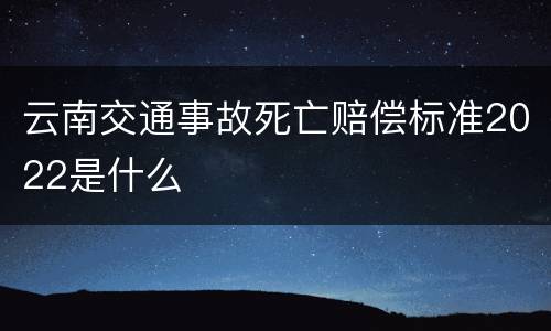 云南交通事故死亡赔偿标准2022是什么