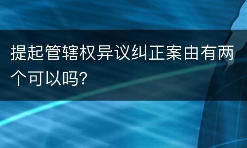 提起管辖权异议纠正案由有两个可以吗？
