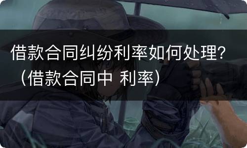 借款合同纠纷利率如何处理？（借款合同中 利率）
