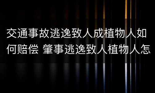 交通事故逃逸致人成植物人如何赔偿 肇事逃逸致人植物人怎么处罚