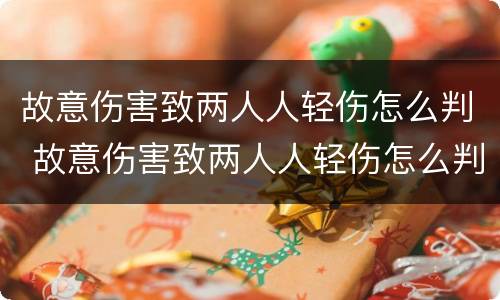 故意伤害致两人人轻伤怎么判 故意伤害致两人人轻伤怎么判