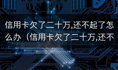 信用卡欠了二十万,还不起了怎么办（信用卡欠了二十万,还不起了怎么办呢）