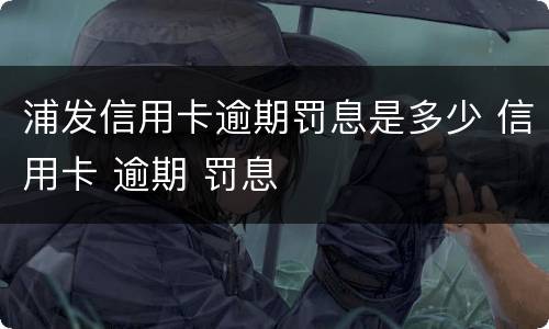 浦发信用卡逾期罚息是多少 信用卡 逾期 罚息