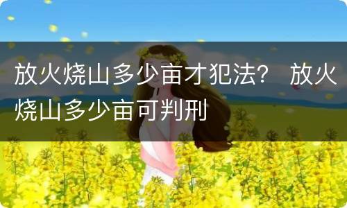 放火烧山多少亩才犯法？ 放火烧山多少亩可判刑