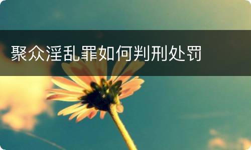 聚众淫乱罪如何判刑处罚