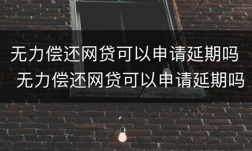 无力偿还网贷可以申请延期吗 无力偿还网贷可以申请延期吗
