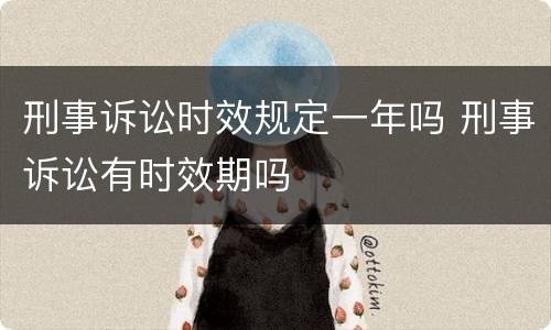 刑事诉讼时效规定一年吗 刑事诉讼有时效期吗