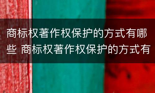 商标权著作权保护的方式有哪些 商标权著作权保护的方式有哪些种类