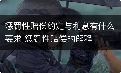 惩罚性赔偿约定与利息有什么要求 惩罚性赔偿的解释