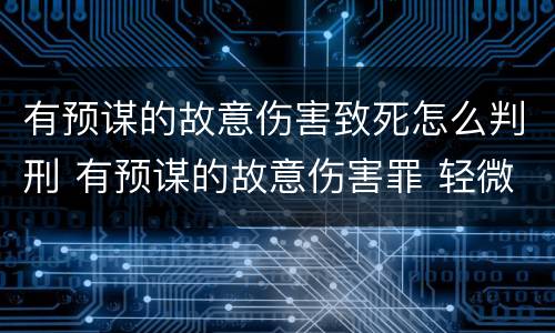 有预谋的故意伤害致死怎么判刑 有预谋的故意伤害罪 轻微伤