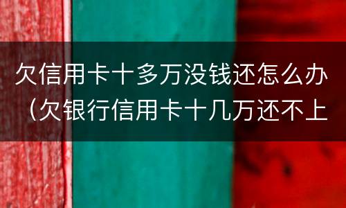 欠信用卡十多万没钱还怎么办（欠银行信用卡十几万还不上怎么办?）