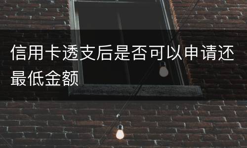 信用卡透支后是否可以申请还最低金额