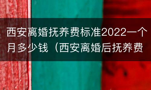 西安离婚抚养费标准2022一个月多少钱（西安离婚后抚养费一般给多少）