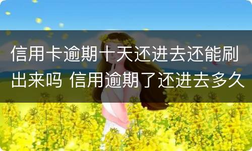 信用卡逾期十天还进去还能刷出来吗 信用逾期了还进去多久可以刷