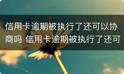信用卡逾期被执行了还可以协商吗 信用卡逾期被执行了还可以协商吗