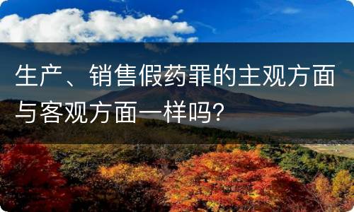 生产、销售假药罪的主观方面与客观方面一样吗？