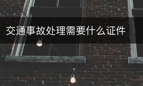 交通事故处理需要什么证件