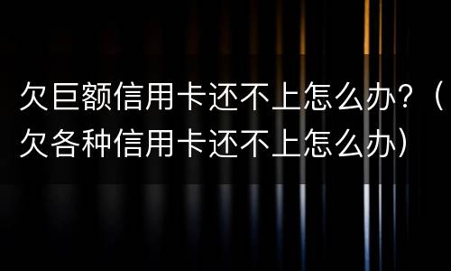 欠巨额信用卡还不上怎么办?（欠各种信用卡还不上怎么办）