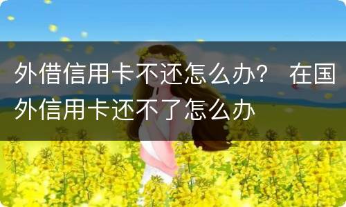 外借信用卡不还怎么办？ 在国外信用卡还不了怎么办