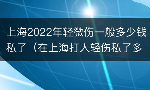 上海2022年轻微伤一般多少钱私了（在上海打人轻伤私了多少钱）