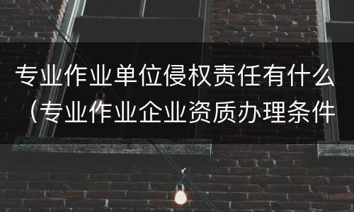 专业作业单位侵权责任有什么（专业作业企业资质办理条件）