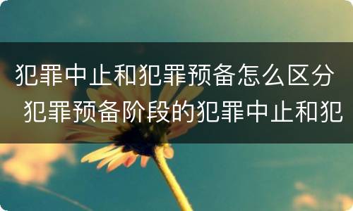 犯罪中止和犯罪预备怎么区分 犯罪预备阶段的犯罪中止和犯罪中止一样吗