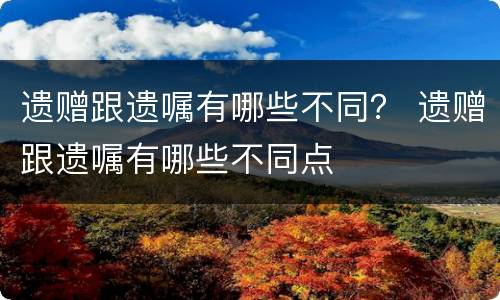 遗赠跟遗嘱有哪些不同？ 遗赠跟遗嘱有哪些不同点