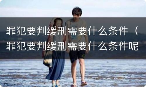 罪犯要判缓刑需要什么条件（罪犯要判缓刑需要什么条件呢）