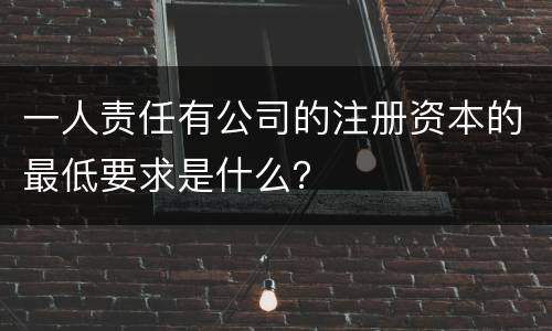 一人责任有公司的注册资本的最低要求是什么？